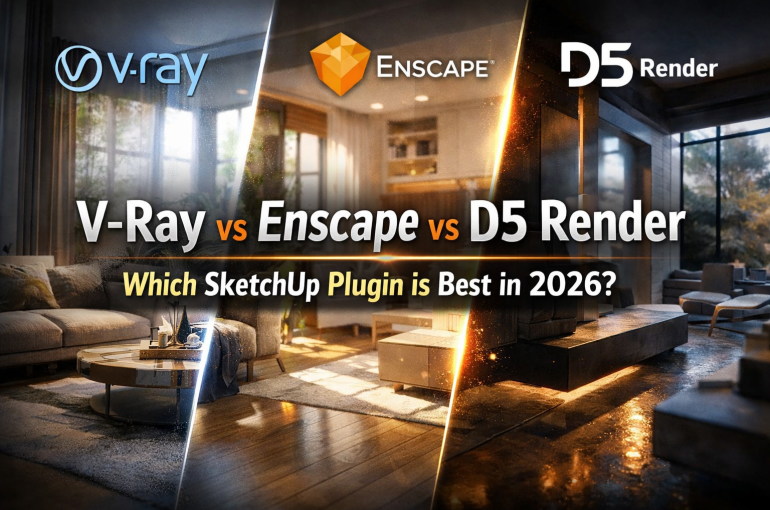 V-Ray vs. Enscape vs. D5 Render: Which SketchUp Plugin is Best in 2026?