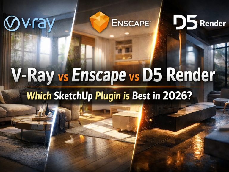 V-Ray vs. Enscape vs. D5 Render: Which SketchUp Plugin is Best in 2026?